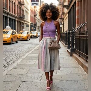 VINTAGE STATEMENT MIDI SKIRT